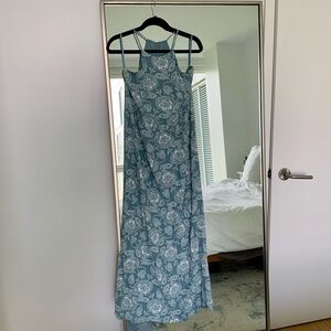 Loft Outlet Paisley Maxi Dress Turquoise Size Medium